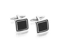 Square Black Enamel Cufflinks - A53165