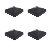 SQUARE BLACK PYRAMID FENCE/GATE POST CAP TOP 100mm x 100mm 4 Inch