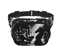 Square Black-White-Chess-Battle Double-Layer Sport Fanny Pack Waist Pack Large Crossbody Waist Bag for Running Travel Walking