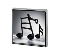 Square Black White Music Note Brooch Classic Mini Pin 0.7 Inch Aluminum Alloy Lapel Pin Personalized Button Badge for Backpack Hat Suit Jacket Clothing Decoration