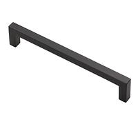 Square Block Pull Handle - 170 x 10mm - 160mm Fixing Centres - Matt Black | Cabinet Pull Handle - Wardrobe Cupboard Door Handle - Suitable for Lightweight Internal Doors
