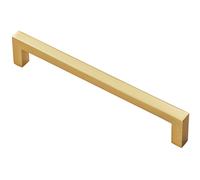 Square Block Pull Handle 170 x 10mm 160mm Fixing Centres Satin Brass