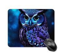 Square Blue Owl Mouse Pad Funny Mouse Mat with Non-Slip Rubber Base Small Travel Computer Gaming Mousepad Waterproof 7.9 X 9.8 Inch Office Desk Accessories