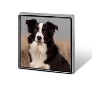 Square Border Collie Lapel Pin Metal Brooch Personalized Novelty Pin Cute Button Badge Safety Pin Fashion Jewelry Accessories Gift for Clothes Hat Backpack Bag