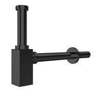 Square Bottle Sink Basin Trap 40mm / 1.5" Luxury Brass Adjustable Deodorant Waste Pipe Outlet (Matt Black)