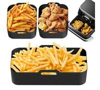 Square Bowl for Air Fryer Mat, Silicone Baking Basket, Silicone Tray Basket, Multipurpose Nonstick Cooking Silicone Liners Pan Tray for Baking