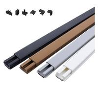 Square Box Cable Trunking, Square Trunking,Anti-Stomping, Self-Adhesive Cable Hider for Electric Cables,3Pcs 1M Lengths，& Accessories(Grey,20x15mm)(Grey,12x7mm)