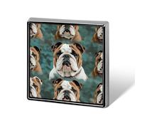 Square Brooch Pin for Women Men, 0.7 Inch Mini Metal Decorative Pins | Lightweight Lapel Badge, Cool Hat Pins, Funny English Bulldog Lapel Pin for Clothing Shirt Jacket Scarf & Gift