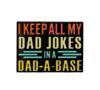 Square Brooch Pins with Funny Quote “I Keep All My Dad Jokes in a Dad-A-Base” Design Blouse Pins Alloy Lapel Pin Badge Retro Style Decorative Accessories for Jackets, Backpacks, School Uniforms, and C