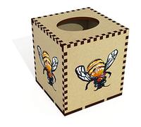 Square 'Bumble Bee' Wooden Tissue Box Cover (TB00031430)