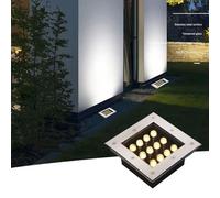 Square Buried Lights - Ground LED Landscape Lights, Outdoor Recessed IP66 Waterproof In-Ground Lamp AC85-265V, LED Spotlights, for Driveway Garden Pathway Patio Deck Landscape Lamp ( Color : Blanc , S