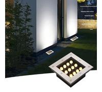 Square Buried Lights Outdoor Ground Light Ip66 Waterproof Recessed Led Underground Ac85-265v Spotlight for Driveway Garden Pathway Patio Deck Landscape Lamp