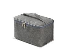 Square Business Travel Toiletry Bag Double-Layer Large Capacity Makeup Oxford Cloth Storage Portable Handbag Travel Organisers Bags(Grey)