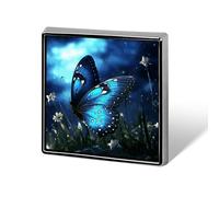 Square Butterfly Night Brooch Classic Mini Pin 0.7 Inch Aluminum Alloy Lapel Pin Personalized Button Badge for Backpack Hat Suit Jacket Clothing Decoration