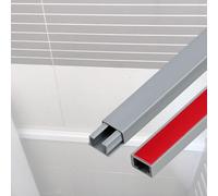 Square Cable Trunking Kit With Adhesive Backing PVC Raceway 16 Mm Width, Cable Cover Thick Wire Concealer 1 M Length, Push-and-Slide Cord Cover Strip(Gray 4 PCS)