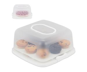 Square cake carrier Muffin Transport Box BPA-Free Lockable Cake Transport Box