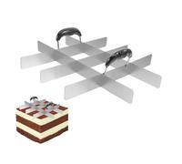 Square Cake Cutter Divider - Stainless Steel Baking Tool 33x28.5cm | Pastry Portion Slicer with Handle | Dessert Cutting Grid 9 12 Section |