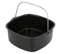 Square Cake Pan - Universaal Nonstick Cake Barrel for Air Fryers | 7-Inch Round Cake Pan, Fits Most Air Fryer Baskets, Durable Carbon Steel, Easy to Clean, Ideal for Cake, Brownies Baking and Roasting