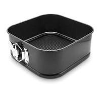 Square Cake Tin, Non Stick Carbon Steel Square Springform Baking Pan with Removable Bottom for Cakes, 20cm