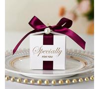 Square Candy Box With Pearls Wedding Birthday Christmas Valentines Day Party Favor Candy Box Accept Private