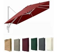 Square Cantilever Parasol Replacement Canopy, Patio Umbrella Top Cloth | UV-Block Durable Square Sun-Shade Sheet, Outdoor Lawn Market Shelter Accessory(Burgundy,3.0x3.0m)
