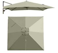 Square Cantilever Umbrella Canopy 10x10ft 8 Ribs Pool Umbrella Replacement Cloth, Yard Patio Offset Parasol Top Cover Replacement Fabric Anti-UV(Taupe, Single top 3m (x10ft))