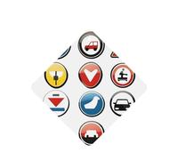Square Car Air Fresheners Traffic Symbols In E Pattern 6 Pcs Car Aromatherapy Tablets For Car Wardrobe Shoe Cabinet Eliminate Odors