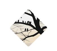 Square Car Air Fresheners Tree Birds Barren Tr Pattern 6 Pcs Car Aromatherapy Tablets For Car Wardrobe Shoe Cabinet Eliminate Odors