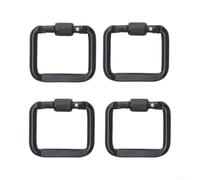 Square Carabiners 4-Pack 4x5cm Screw Gate Aluminium | Screw gate lock, 20kg load capacity, 4x5cm size, smooth spring action, rust resistant aluminium