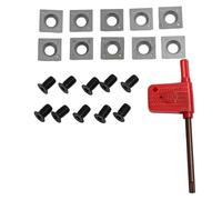 Square Carbide Indexable Inserts for Wood Lathe Turning, 15×15×2.5mm, 4-for Edge Replaceable, 30° Cutting Angle, 4R0.5 Chamfer, 10-Pack