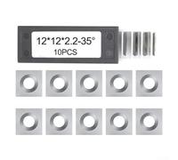 Square Carbide Inserts 12x12x2.2mm, 4-for Edge Indexable for Woodworking Lathe Tools, Compatible with Spiral Auger Planer Heads, 10-Piece Pack