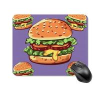 Square Cartoon Hamburger Mouse Pad Non-Slip Rubber Small Cute Mouse Pad Mini Travel Gaming Mousepad Washable Funny Computer Mat Waterproof for Laptop Office Home Men Women