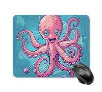 Square Cartoon Sea Creatures Mouse Pad Non-Slip Rubber Small Cute Mouse Pad Mini Travel Gaming Mousepad Washable Funny Computer Mat Waterproof for Laptop Office Home Men Women