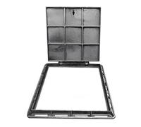 Square Cast Iron Manhole Cover and Frame 16×16in, 24×24 Inch Outdoor Sewer Maintenance, Bearing 5 Tons, 32×32 Inches for Lane Installation(28x28in/70x70cm)