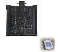 Square Cast Iron Manhole Cover and Frame, Black Septic Tank Lid with Base, B Class Inspection Lid, Sewer Cover for Driveway, Yard, Concrete(30x30x3cm/12x12x1.2in)