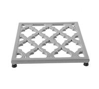 Square Cast Iron Trivet Gray Metal Trivets for Kitchen Dining, Hot Pot Holder Hot Pads for Table & Countertop - Heat Resistant Teapot Trivets