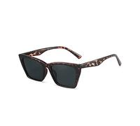 Square Cat Eye Sunglasses for Women Trendy Style Glass Glasses, brown, One Size