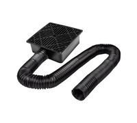 Square Catch Basin Drain Kit, Pipe Stretched Length 155cm Rain Gutter Downspout Extensions Set for Lawns, Landscaped Areas, Yards, Sidewalks, Black