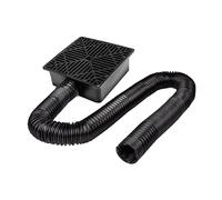 Square Catch Basin Drain with Flexible Hose, Gutter Downspout Extension Kit, 12×12 inch Under Ground Drainage Outdoor Rain Drain Gutter Downspout Extension