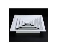 Square Ceiling Air Diffuser, 4-Way Aluminum HVAC Vent Grille for Max Airflow, Lay-in Design for T-Bar Grid(400x400mm/15.8x15.8")