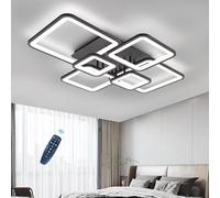 Square Ceiling Light Black Bedroom Chandelier Kids Bright LED Dimmable Ceiling Lamp With Remote Control Eye Care Night Light Memory White Living Room Ceiling Lantern With APP Smart Learning Lights