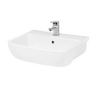 Balterley Semi Recessed 1 Tap Hole Minimalist Basin Tap Not Included 520mm in White Balterley White