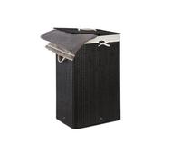 Square Charcoal Bamboo Laundry Washing Cloth Storage Hamper Basket
