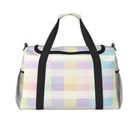 Square Check Stripe Waterproof Weekender Bags Duffel Bag Large Carry On Hand Luggage Bags Foldable Tote Bag for Travel Sports Gym Dance