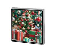 Square Christmas Decoration Brooch Classic Mini Pin 0.7 Inch Aluminum Alloy Lapel Pin Personalized Button Badge for Backpack Hat Suit Jacket Clothing Decoration