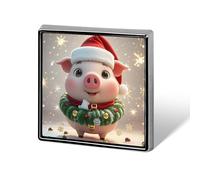 Square Christmas Hat Brooch Classic Mini Pin 0.7 Inch Aluminum Alloy Lapel Pin Personalized Button Badge for Backpack Hat Suit Jacket Clothing Decoration
