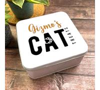Square Chunky Paw Print Treats Storage Biscuits Personalised Cat Treats Tin Personalised Gift | Custom Gift | Personalized Tin | Personalised Tins | Gift For Her | Gift For Him