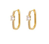 Square Circle Earrings For Women 2023 Zircon Hoop Earrings Trendy Aesthetic Jewelry Wedding Gift Fashion Gifts