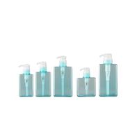 Square Clear Bottle Liquid Soap Whipped Mousse Points Bottling Shampoo Lotion for bathroom(Blue,450 ml)