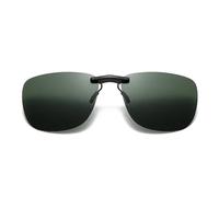 Square Clip on Sunglasses Women Polarized Black Lens UV400 Night Vision Driving Men Goggles Clips Anti Glare Vintage Glasses,Blackishgreen